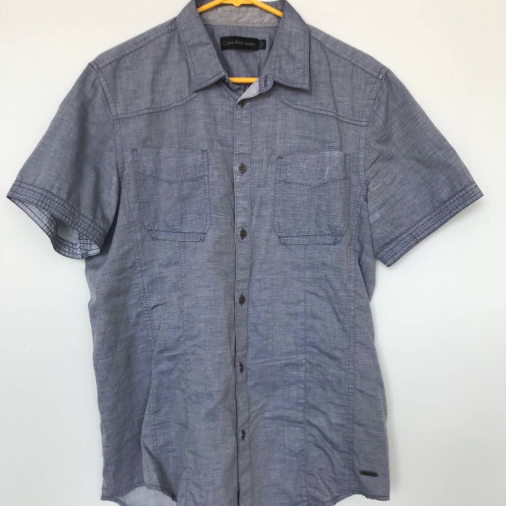 Calvin Klein denim short sleeved button up